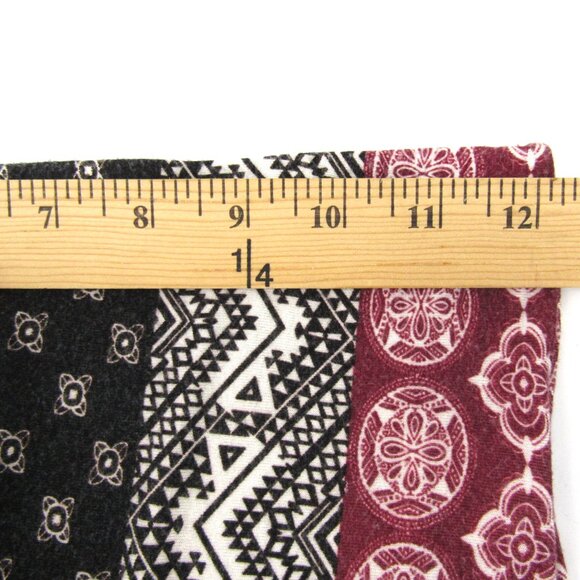 En Creme Women's Long Straight Skirt Black White Red Geometric Design Size Small - Picture 5 of 6